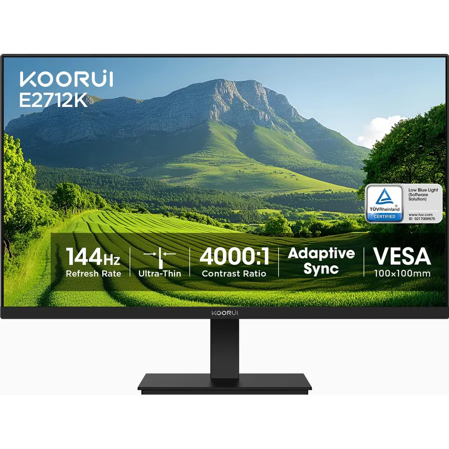 KOORUI 27 Inch Computer Monitor 144Hz FHD 1080p VA Display for Work & Play