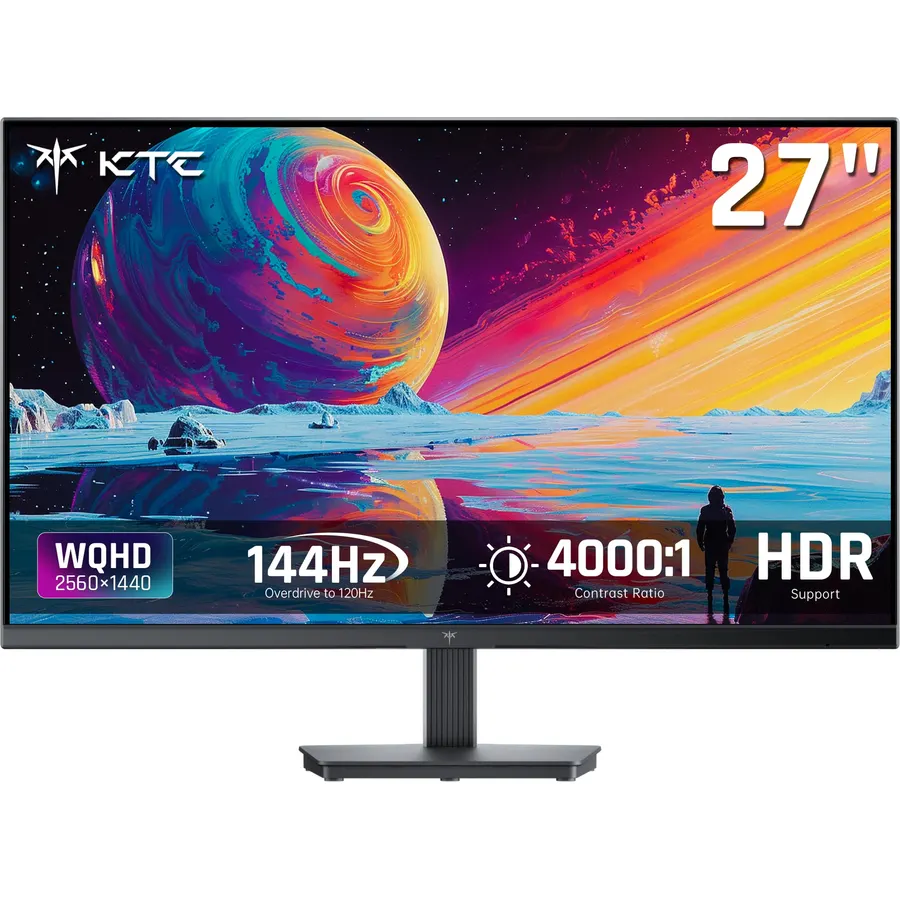KTC 27 Inch QHD Computer Monitor, 144Hz Gaming PC Monitor, 4000:1, H27T27S