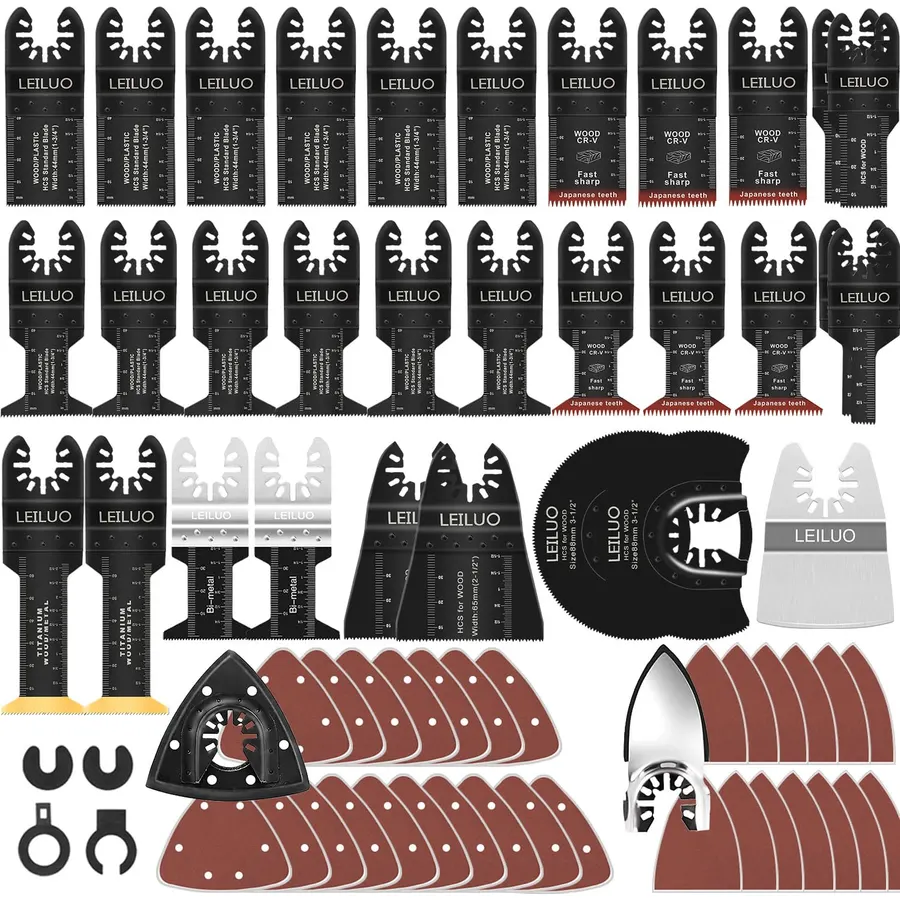 LEILUO 158Pcs Multitool Blades Kit, Oscillating Tool Blades & Saw Blades