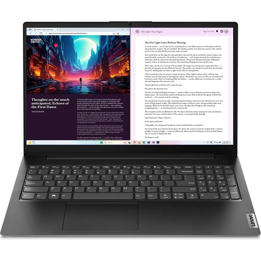 Lenovo V15 Gen 4 - Business Laptop - AMD Ryzen 5 7430U - 15.6" FHD Display - 8GB RAM - 512GB SSD Storage - Integrated AMD Radeon™ Graphics - Webcam Privacy Shutter - Business Black