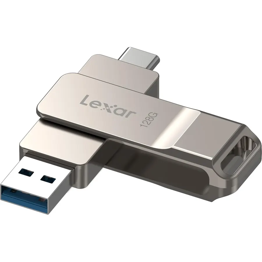 Lexar D40E 128GB Dual USB 3.2 Gen 1 Type-C Jump Drive, Champagne Silver