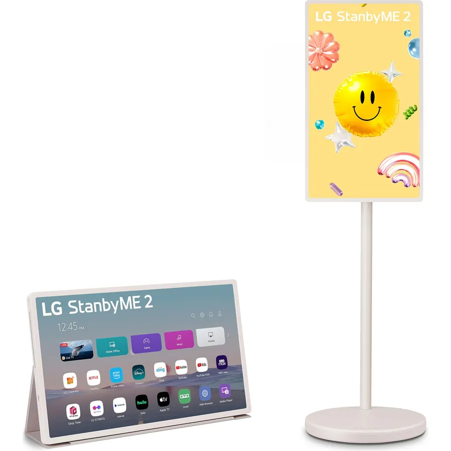 LG 27-Inch StanbyME 2 with Folio Cover, Portable Touch Screen TV, Dolby Vision, HDR10, Filmmaker Mode, Built-in Battery, Full Swivel Rotation (27LX6TYGA, 2025)