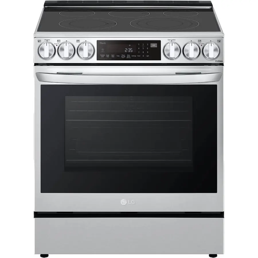 LG 30 in. 6.3 cu. ft. 5 Burner Element Slide-in Electric Range in PrintProof Stainless Steel w/Instaview, Air Fry, ProBake