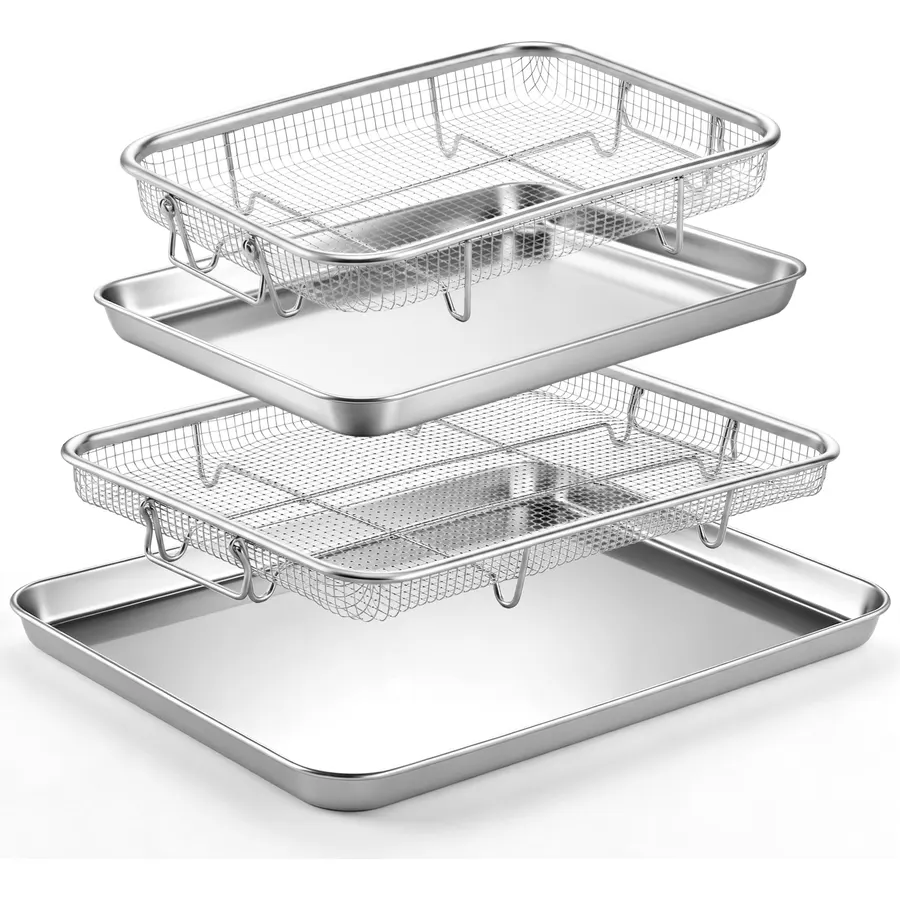 LIANYU Air Fryer Basket for Oven, 16’’x 12’’&12.5’’x 9.6’’ Air Fryer Tray