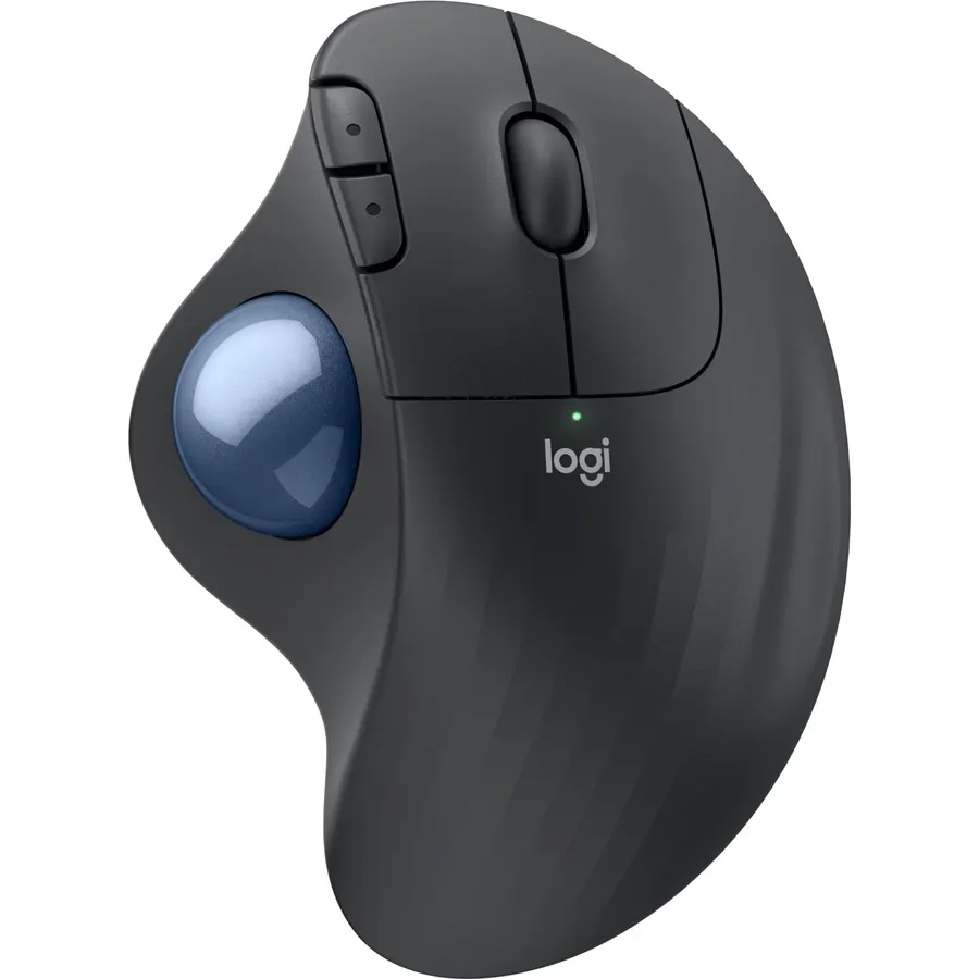 Logitech Ergo M575S Wireless Bluetooth Trackball Mouse - Graphite Blue Ball