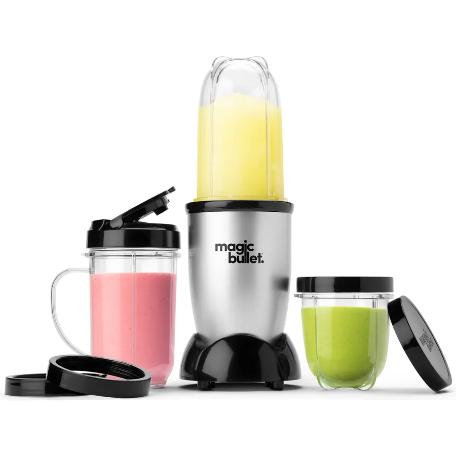 magic bullet Personal Blender for Shakes, Smoothies, Food Prep, and Frozen Blending, 22 Ounces, 250 Watt, Silver, MBR-1101