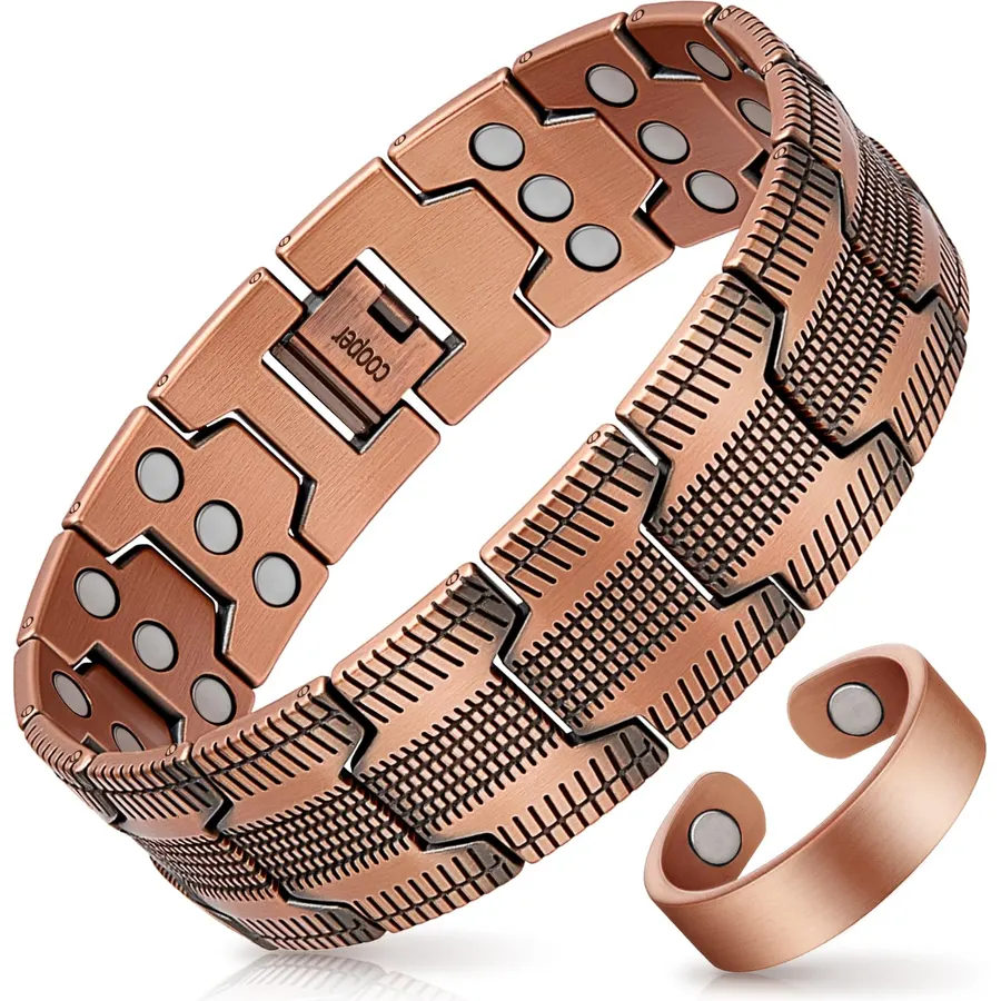 Mahnco Copper Bracelet for Men, Pure Copper Magnetic Bracelets Jewelry Gift