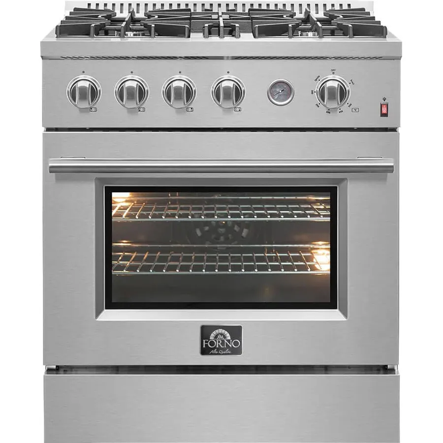 Marco 30-inch Gas Range Stainless Steel, 4 Burners 37,000 BTU, 4.32 cu.ft. Convection Oven