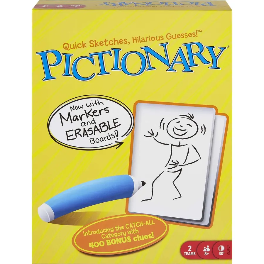 Mattel Games Pictionary Board Game for Ages 8+, 2 Teams
