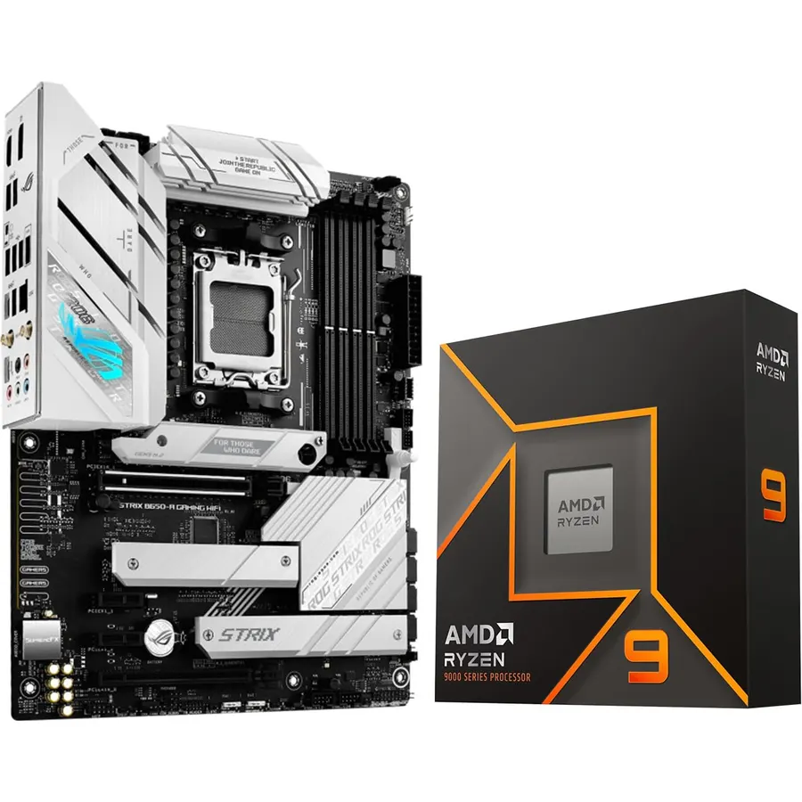 MICRO CENTER AMD 9900X Processor with ASUS ROG Strix B650A WiFi Motherboard