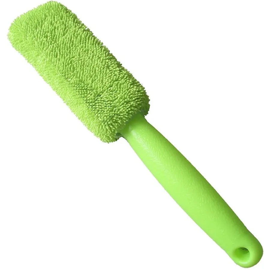 Microfiber Wheel Brush for Car Detailing - Soft Rim Cleaner with Sponge Core for Tires & Rims - Scratch Free Auto Wash Tool 29cm Gray(Green)