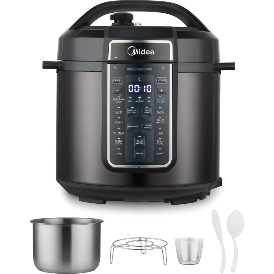 Midea 12-in-1 Electric Pressure Cooker, 6 Quarts, 12 Presets, Multi-Functional Programmable Slow Cooker, Rice Cooker, Steamer, Sauté Pan, Yogurt Maker, and More, Stainless Steel