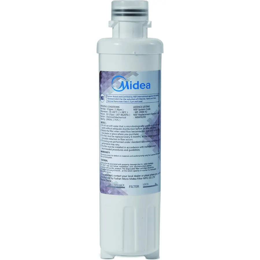 Midea MIWF6200 Refrigerator Water Filter, 200 Gallon