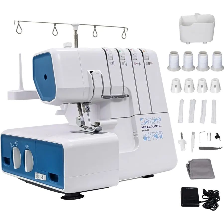 MILLEPUNTI MLD42 Serger Overlock Sewing Machine, 1300 SPM, 12 Stitches
