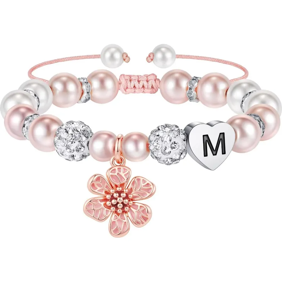 MONOOC Flower Charm Bracelet for Girls Kids - Birthday Gifts for Kids Girls