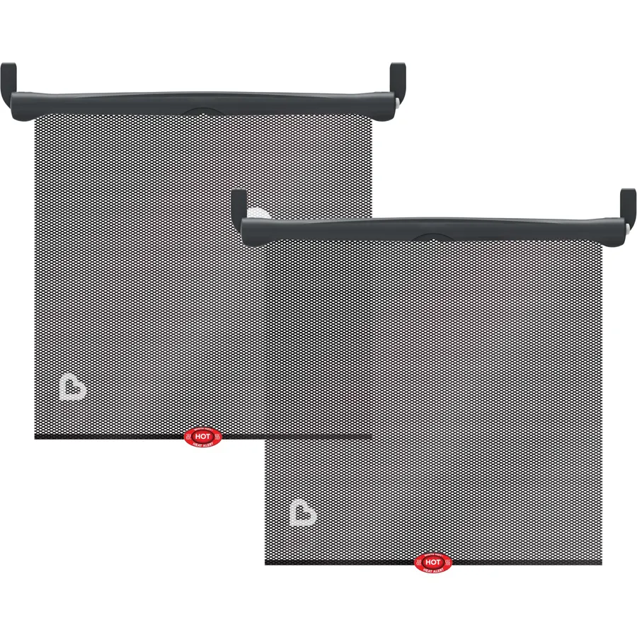 Munchkin Brica Sun Safety Car Window Shade with Heat Alert, Helps Block UVA/UVB Rays, 2 Pack, Black