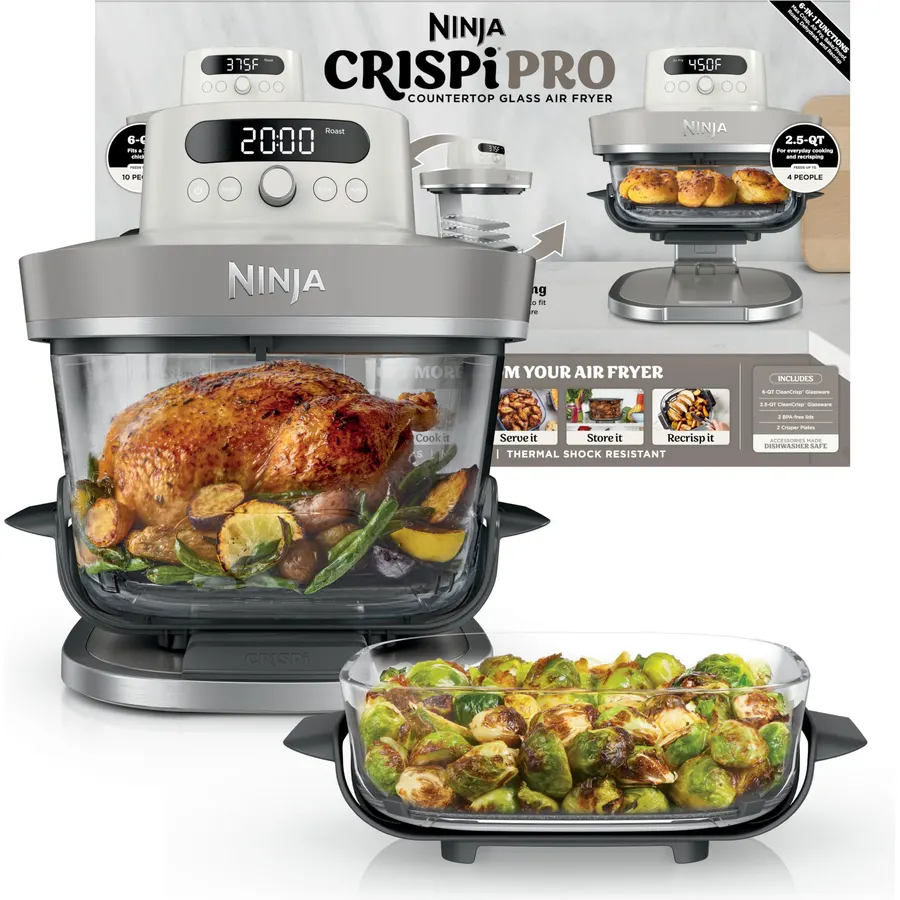 Ninja Crispi Pro Glass Air Fryer, 6-in-1, Bone, AS101LG