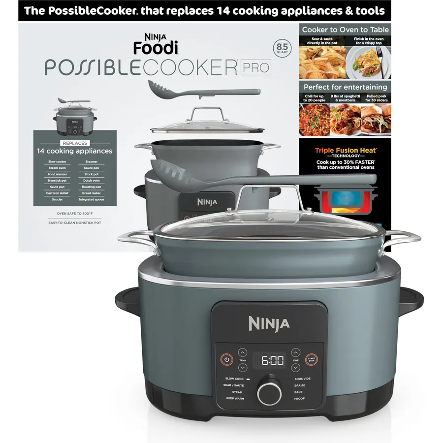 Ninja® PossibleCooker™ PRO 8-in-1, 8.5-qt, Sea Salt Gray, MC1001