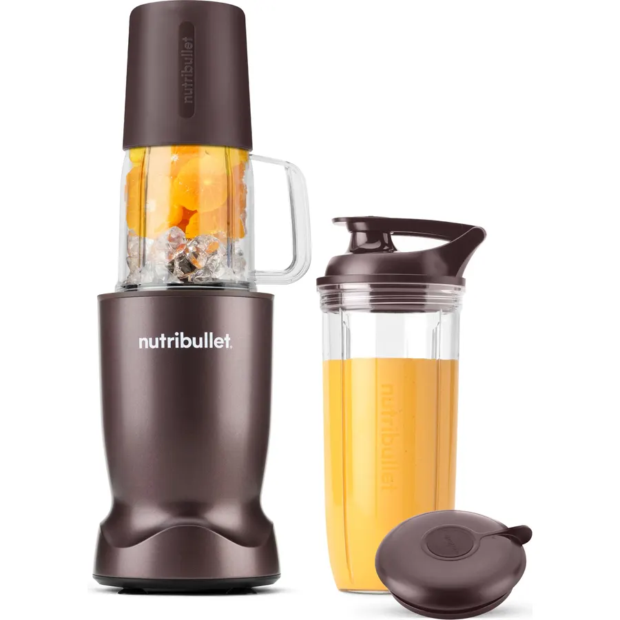 nutribullet Turbo Tumbler Edition, Personal Blender For Smoothies & Frozen Drinks, 24 Ounce Tumbler with boot, 32 Ounce Cup, Travel & To-Go Lids, 1000 Watt, Cocoa Brown, NB30400CB