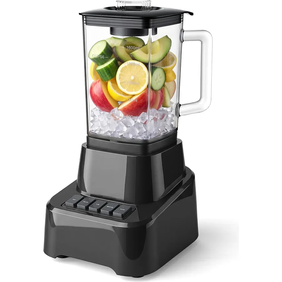OLIXIS Professional Kitchen Blender, 850 Peak Watts Full-Size Multi Function Blender, 54oz Glass Jar, 4 Speed Pulse Mode, Ice & Frozen Fruit Processing