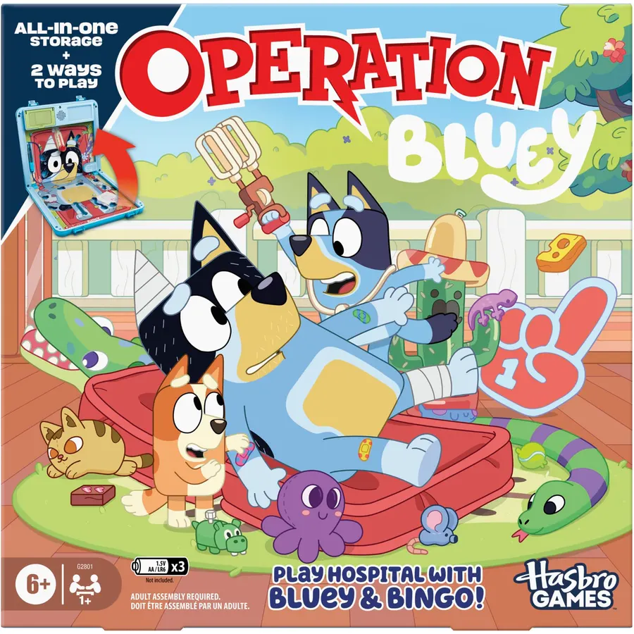 Operation Bluey Edition Board Game for Kids – Electronic Talking Game with All-in-1 Carrying Case – 2 Ways to Play – 1+ Players – 10 Mins. – Ages 6+ (Amazon Exclusive)