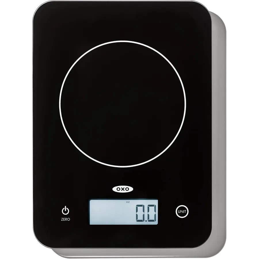 OXO Good Grips 11lb/5kg Everyday Glass Food Scale, Gram Scale for Meal Prep