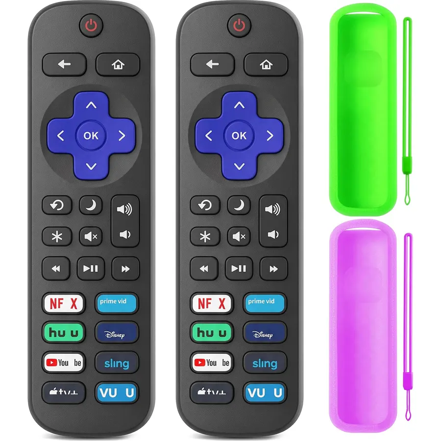 (Pack of 3) Replacement Remote Only for Roku TV with Soft Remote Cover
