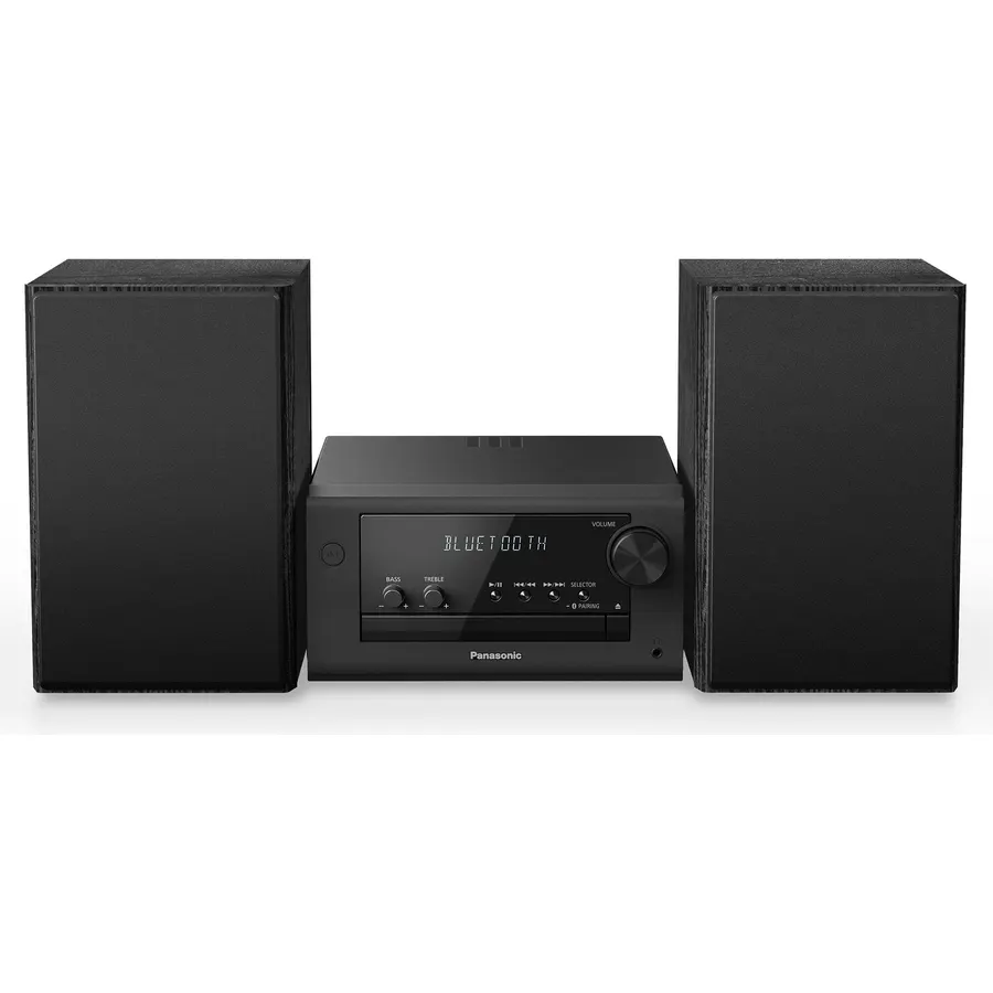 Panasonic Compact Stereo System with CD Player, Bluetooth, FM Radio and USB with Bass and Treble Control, 80W Stereo System for Home with Remote Control - SC-PM700PP-K (Black)