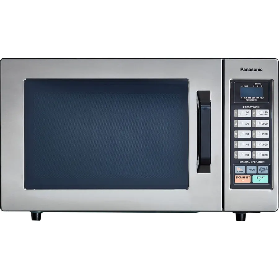 Panasonic NE-1054F Compact Light-Duty Countertop Commercial Microwave Oven with 10 Programmable Memory and Touch Screen Control, Countertop Microwave Oven, 1000W, 0.8 Cu. Ft, Stainless Steel