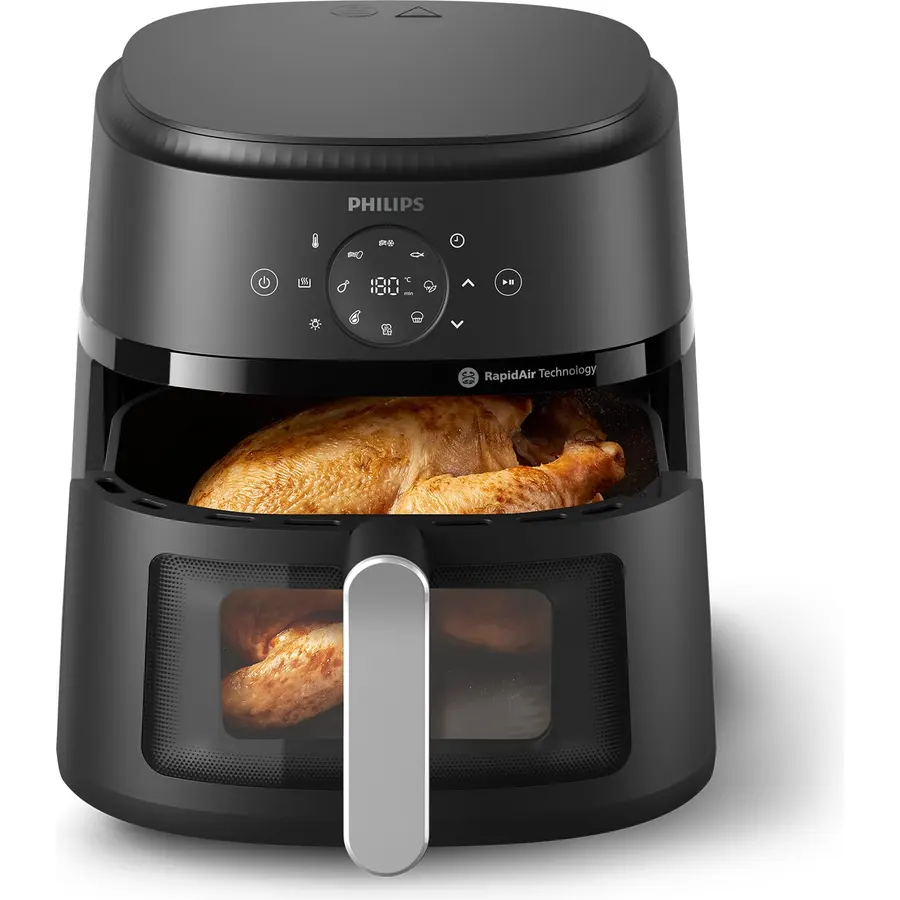Philips 2000 Series Air Fryer with Window, 13 Ways to Cook, 6.6 QT, Black