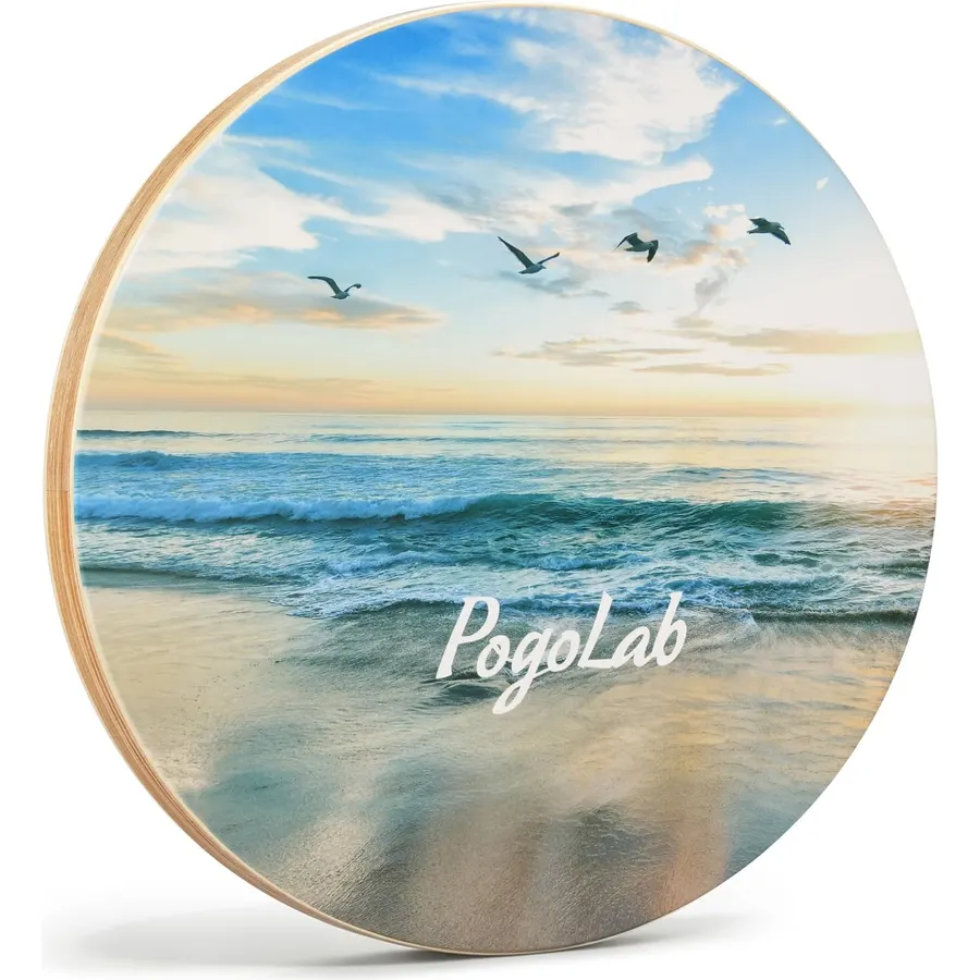 POGOLAB Ocean Drum 15 Inch, Wooden Sound Healing Meditation Instrument