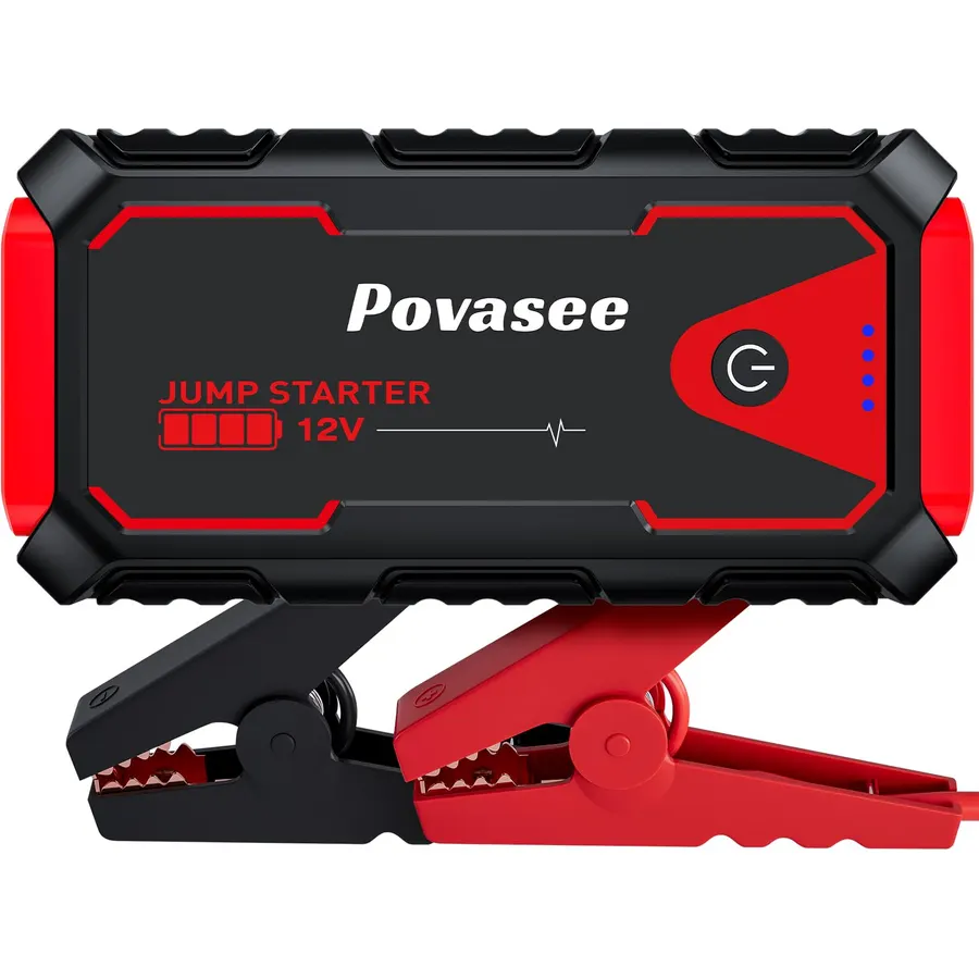 Povasee Jump Starter 5000A Car Jumper Starter, Model A30 12V Jump Box for Car Battery up to 10L Gas or 8L Diesel Engine Battery Jumper Starter Portable with USB Dual Output/LED Light/Storage Case