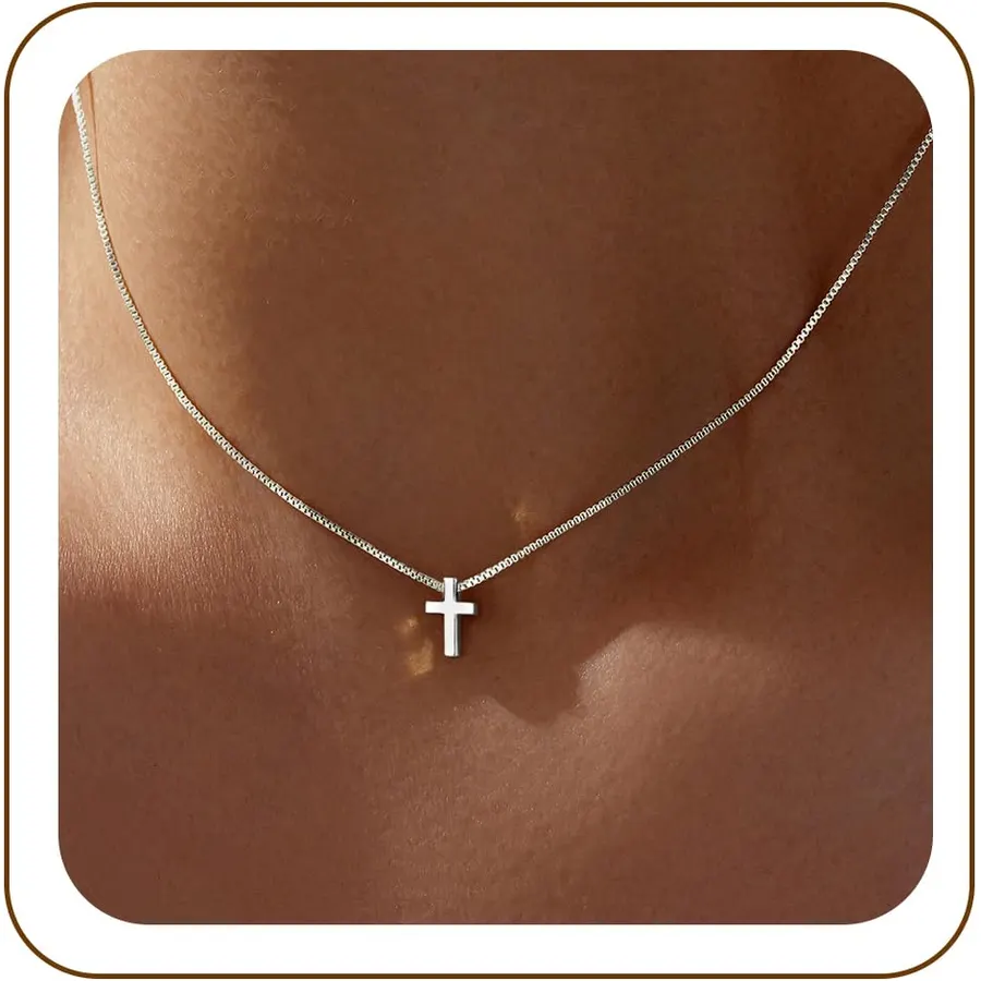 14K Gold Cross Faith Necklaces for Women, Christian Jewelry