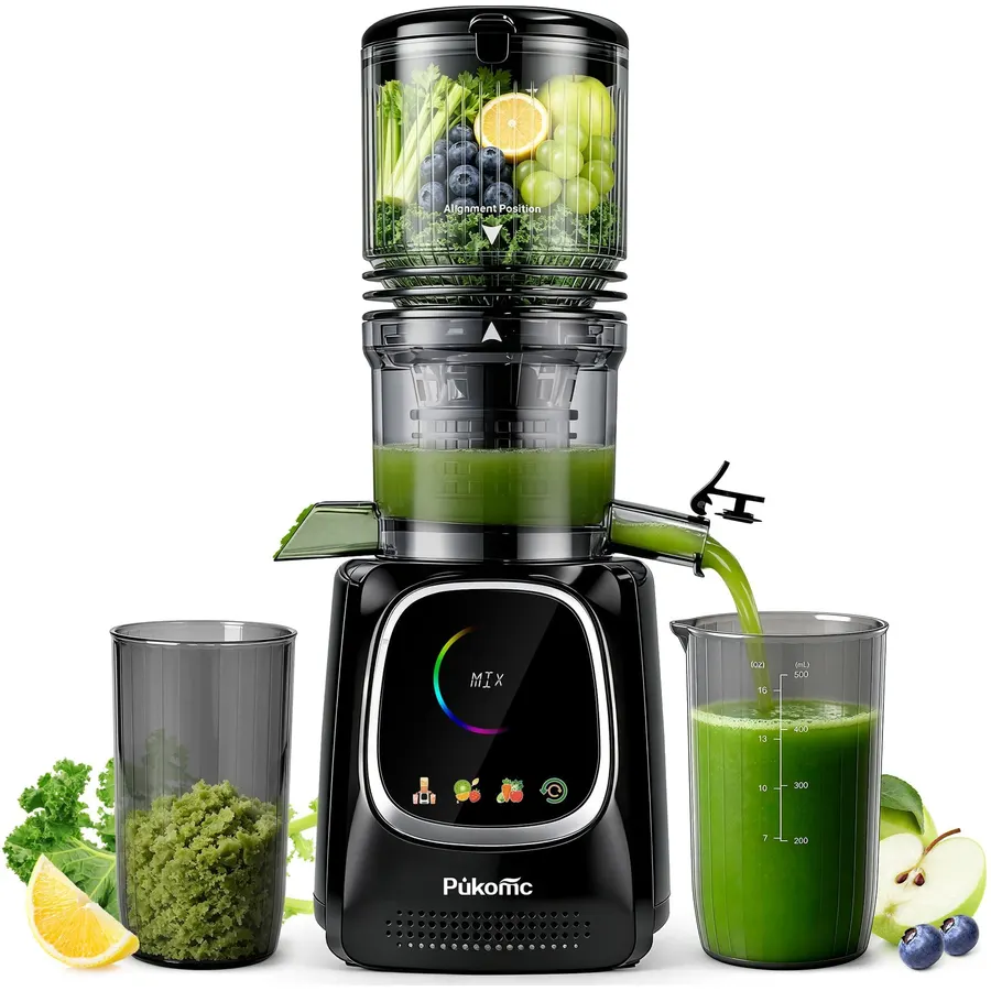 Pukomc Cold Press Juicer with Smart Display and Brushless Motor