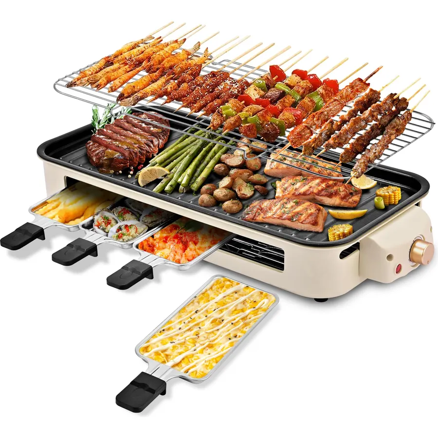 Pukomc Electric Indoor Grill,2 in 1 Indoor Grills for Kitchen