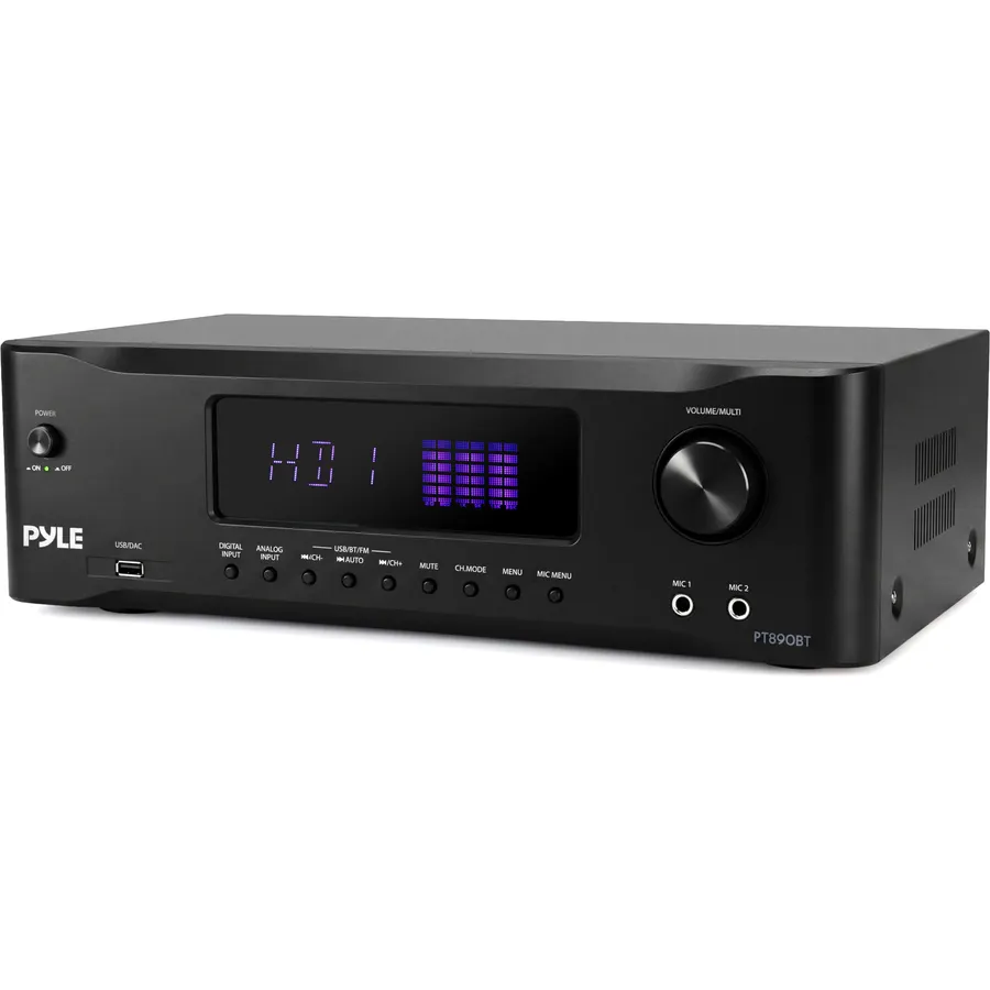 Pyle 9.1 Channel AV Receiver | Audio Amplifier with Subwoofer Output, HDMI 2.1, Bluetooth Streaming | Surround Sound System for TV, Home Stereo Receiver for Home Theater.