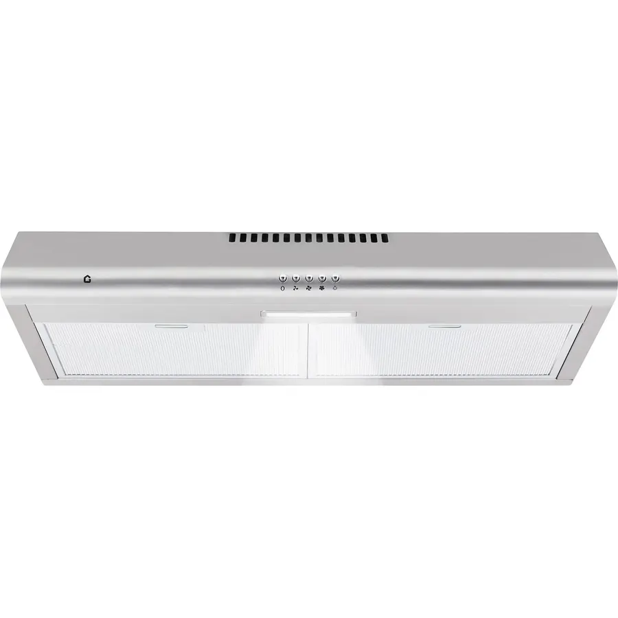 Range Hood 30 in Under Cabinet, Stainless Steel Stove Vent Hood, 200CFM, 3-Speed Exhaust Fan, Button Controls, LED Lights, Reusable Baffle Filters, Silver