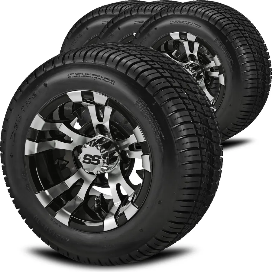RM Cart 10" Warlock Black/Machined on 205/50-10 Deli Low Profile Tires