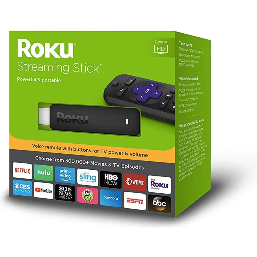 Roku 3800RW Streaming Stick GEN6 with Voice Remote - Black