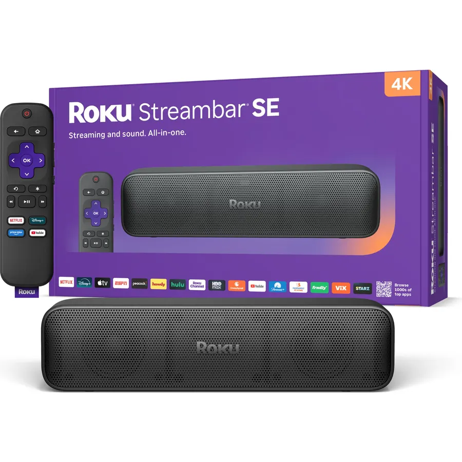 Roku Streambar SE, 4K Soundbar with Built-in Streaming Device