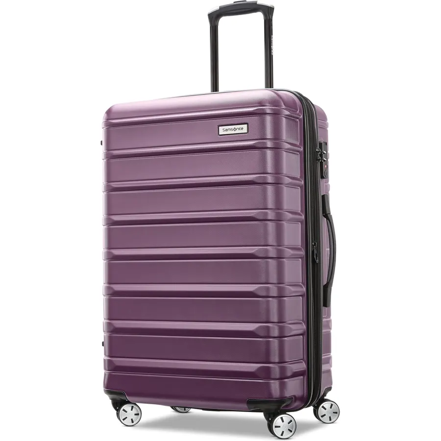Samsonite Omni 2 Hardside Expandable Luggage with Spinner Wheels, Checked-Medium 24-Inch, Purple