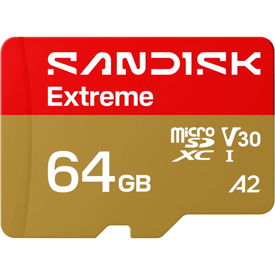 SanDisk 64GB Extreme microSD UHS-I Card, Up to 170MB/s Read and 80MB/s Write, 5.3K Video, 4K UHD, High-Performance for Action Cams, Drones, Android Devices, SDSQXH9-064G-GZ6MA