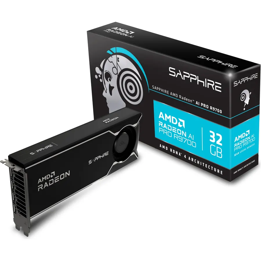 Sapphire 32358-01-20G AMD Radeon™ AI PRO R9700 Graphics Card with 32GB GDDR6, AMD RDNA 4