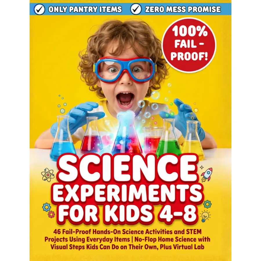 Science Experiments for Kids 4-8: 46 Fail-Proof Hands-On Science Activities and STEM Projects Using Everyday Items | No-Flop Home Science with Visual Steps Kids Can Do on Their Own, Plus Virtual Lab
