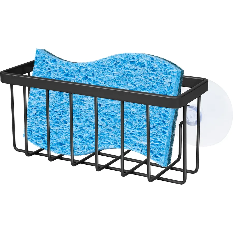 3-In-1 Sponge Holder for Kitchen Sink with Suction Cups & Adhesive Hook , In-sink Sponge Holder, Wall Hanging Sink Caddy Organizer Rack - Sponge, Dish Cloth, Brush, Scrubber - 304 Stainless Steel