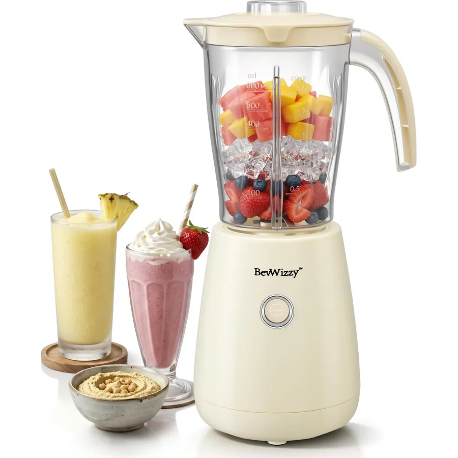 Small Blenders for Kitchen, 21oz Smoothie Blender, 350W Max, Ivory