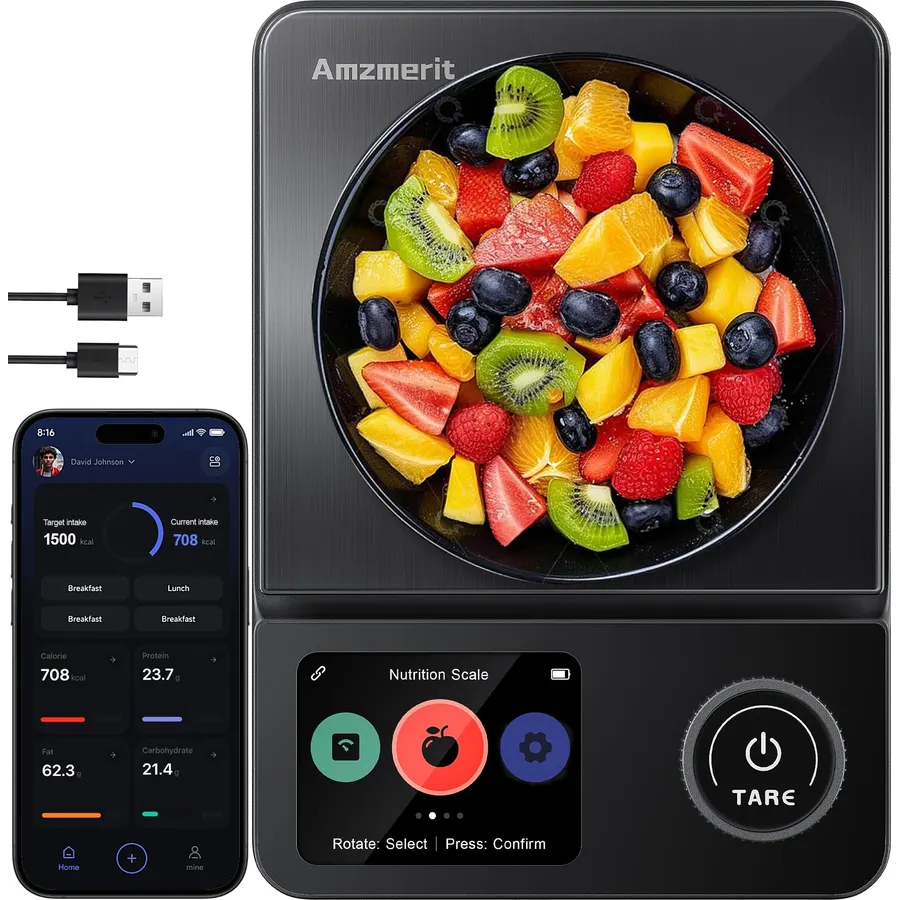 Cosori Smart Food Scale with Nutritional Calculator, USB Rechargeable, 11lb