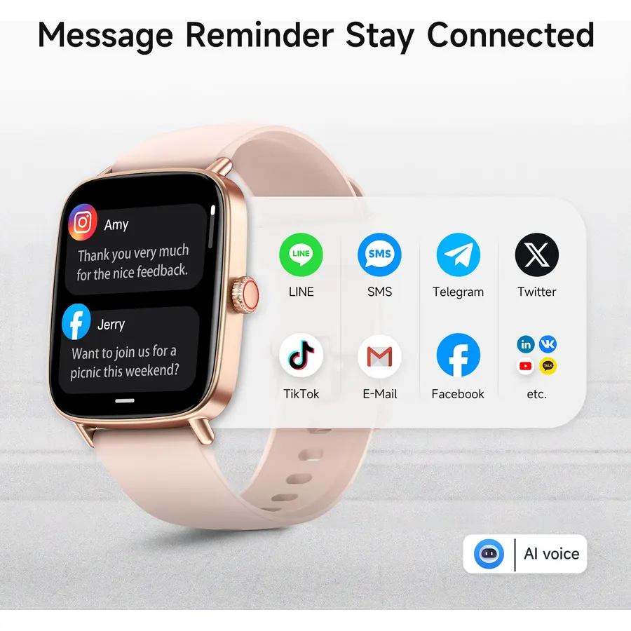 Smart Watch for Women, 1.85" HD Smartwatch (Answer/Make Calls), 2 Bands