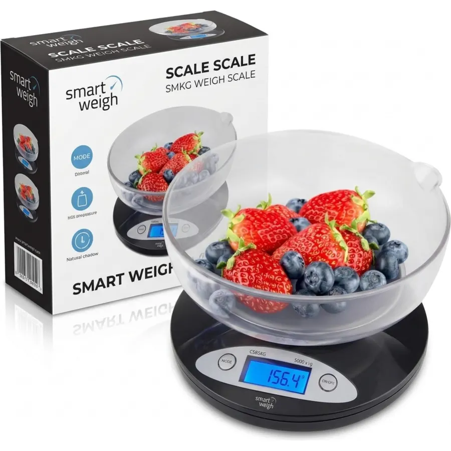 Smart Weigh Kitchen Scale with Removable Bowl, 11 lb x 0.1 oz, Meal Prep