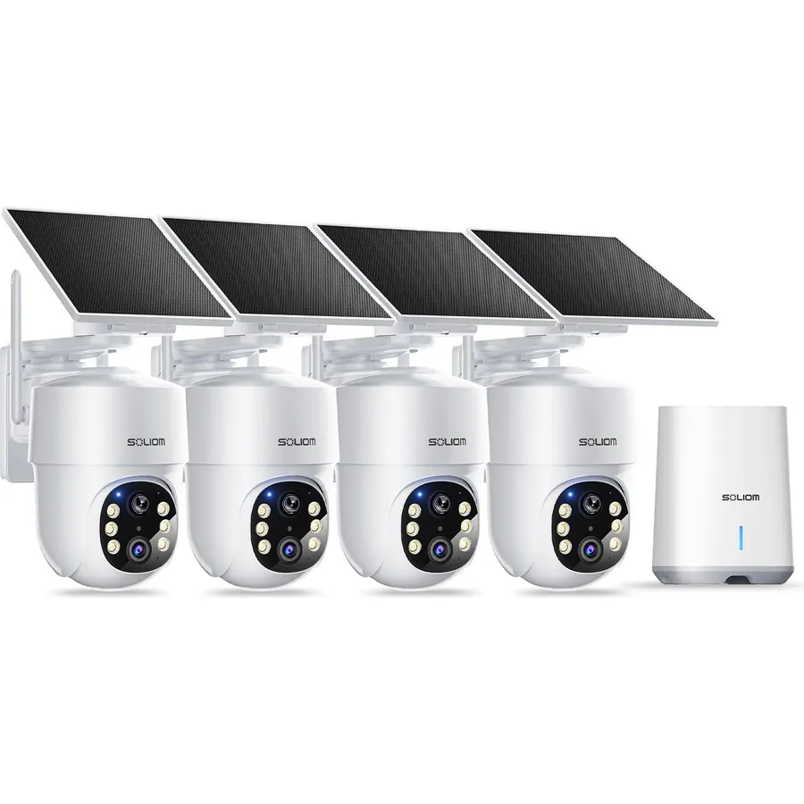 SOLIOM 5MP Security Cameras Wireless Outdoor, No Subscription, 4-Cam Kit